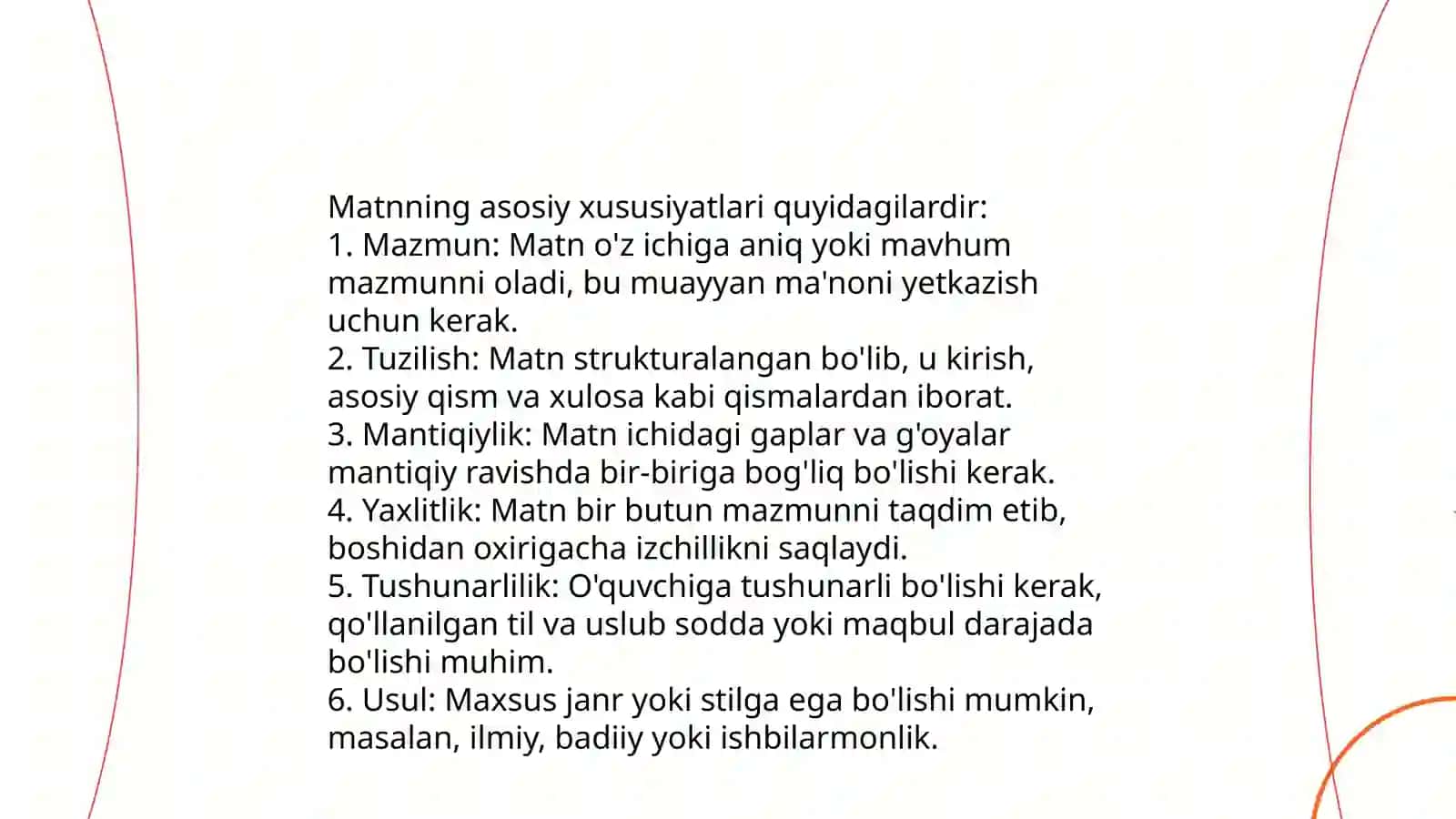Matn va uning turlari.Matn hosil qiluvchi birikmalar 4