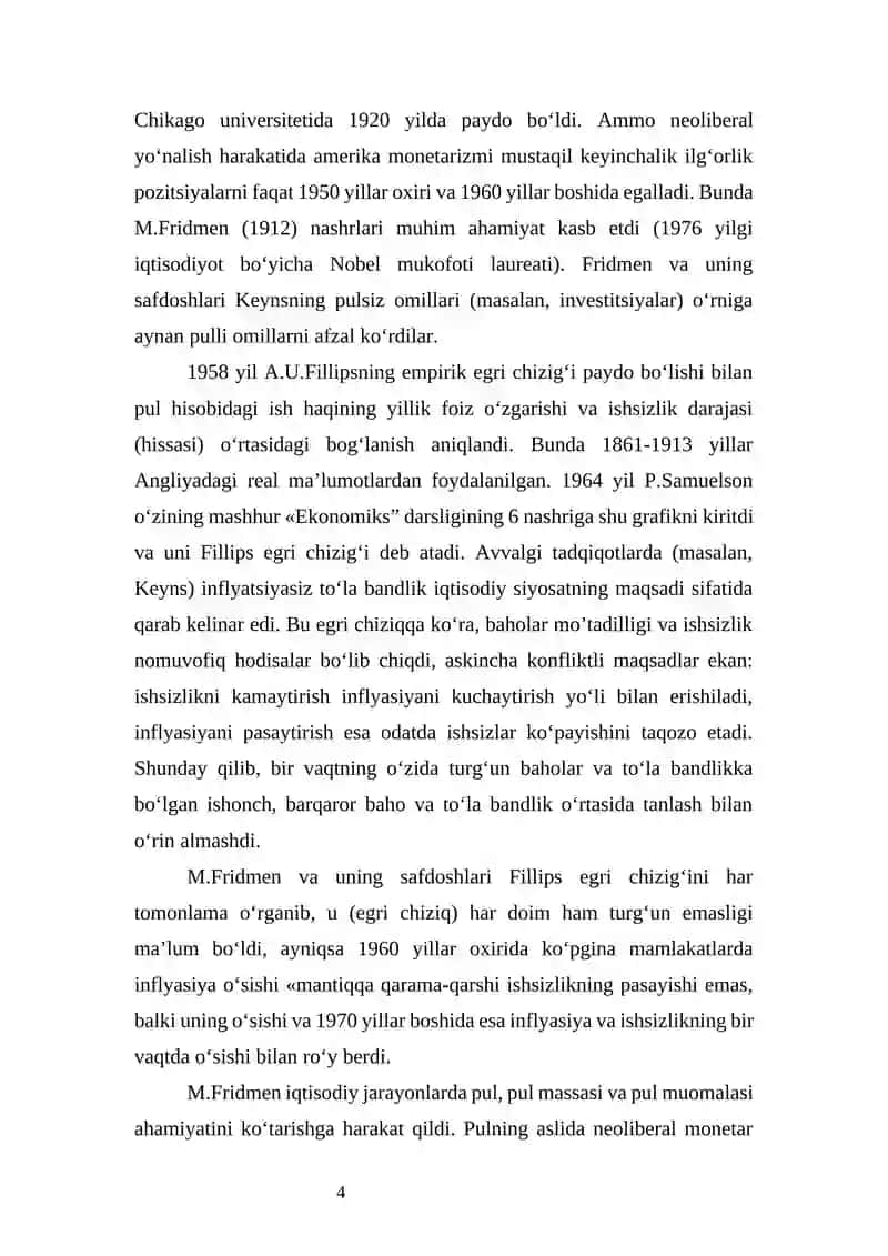 Monetarizm iqtisodiy ta’limoti 4
