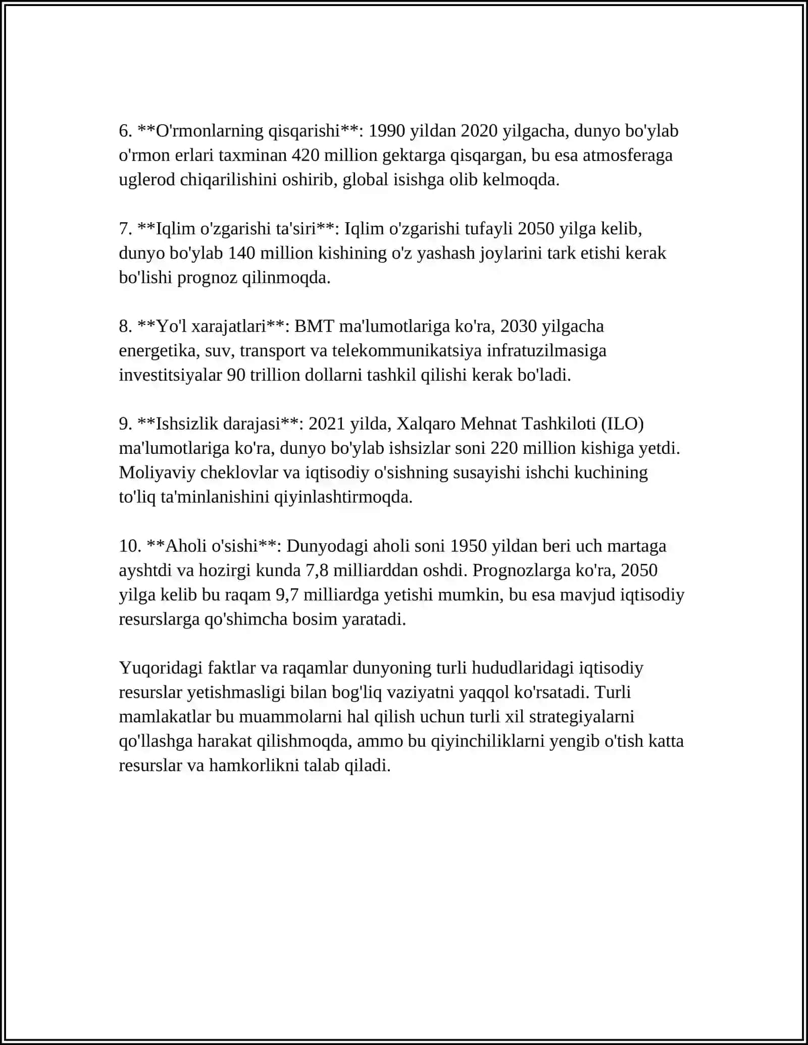Iqtisodiy resurslarning yetishmasligi 4