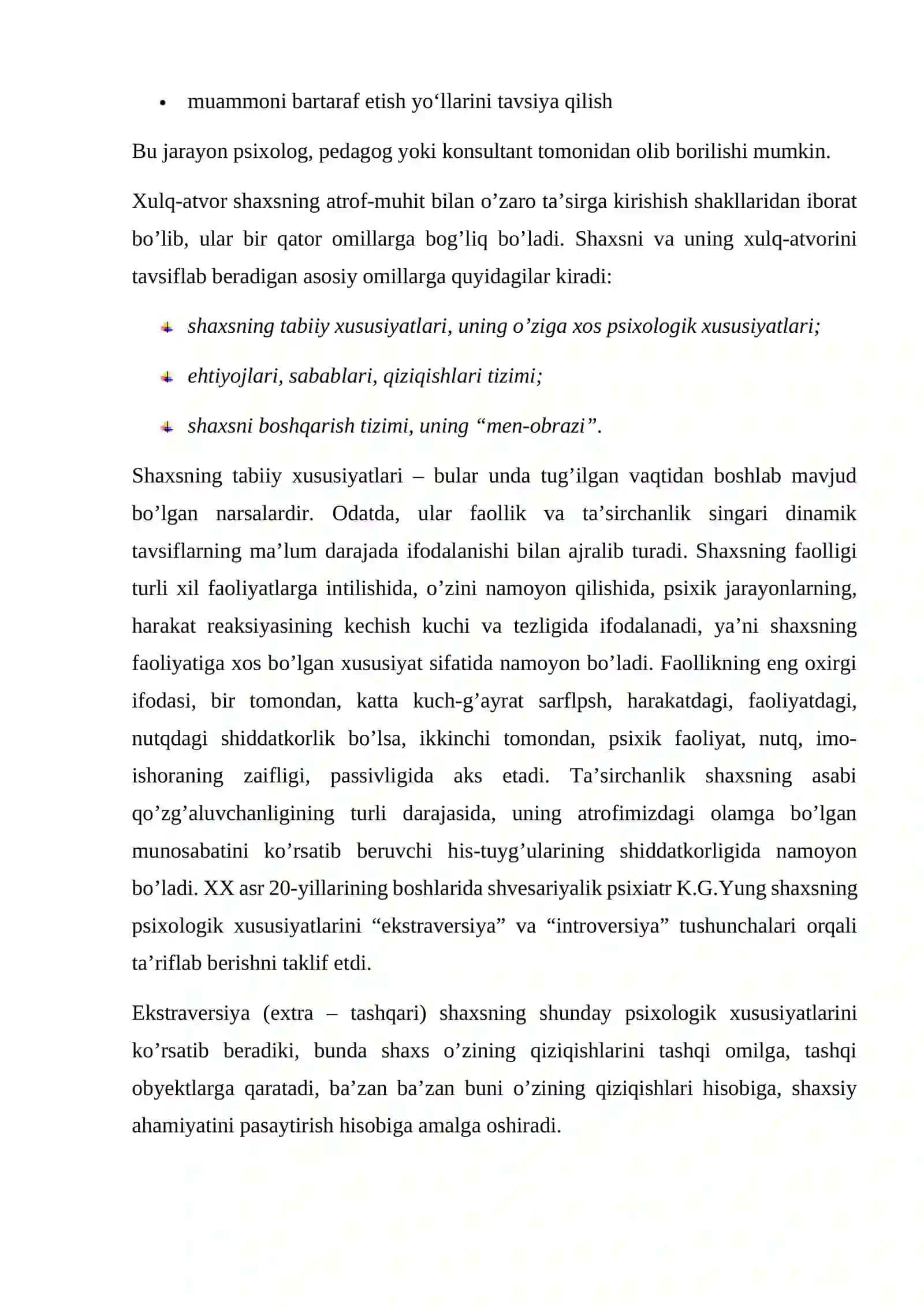 Xulq-atvor bo’yicha maslahat 4