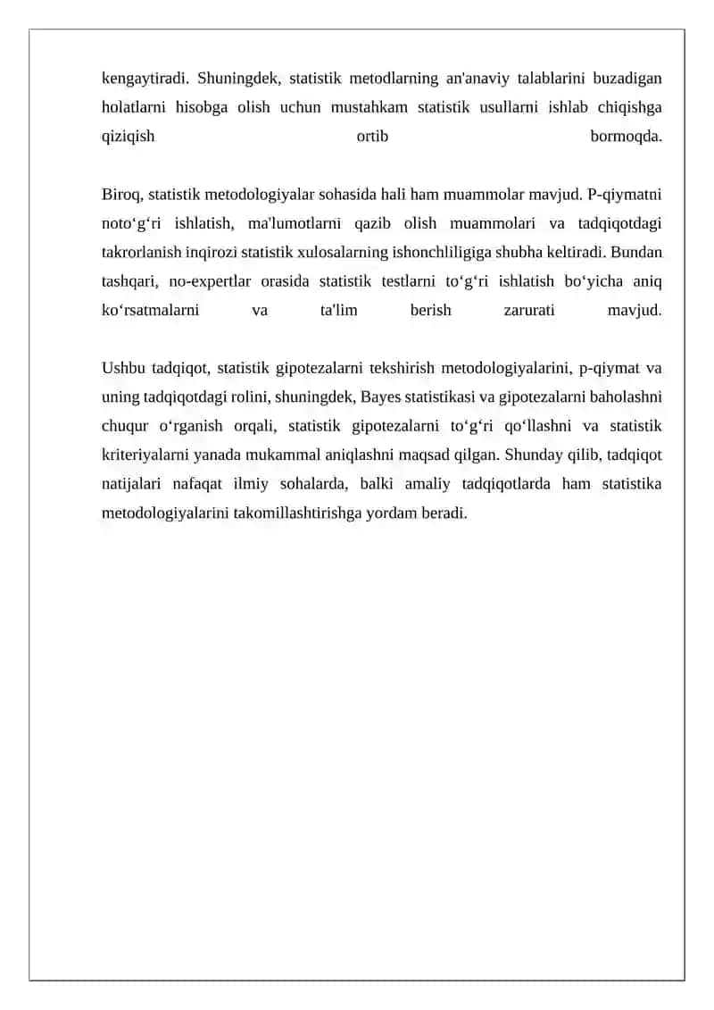 Statistik gipotezalar statistik kriteriya 4