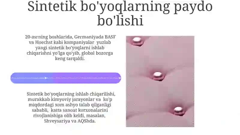 Tabiiy va Sintetik Bo'yoqlar 4
