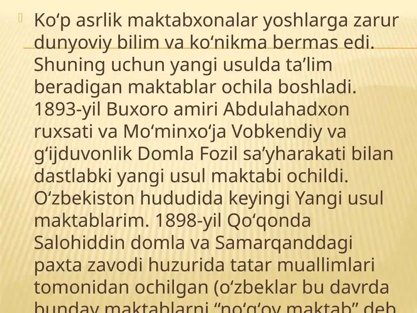 Jadid maktablari tashkil topishi va rivojlanishi 4