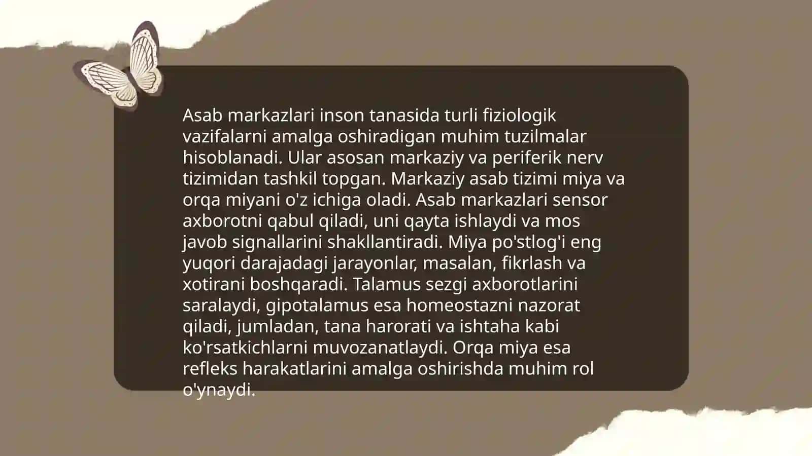 Asab markazlarining o‘ziga xosligi 4
