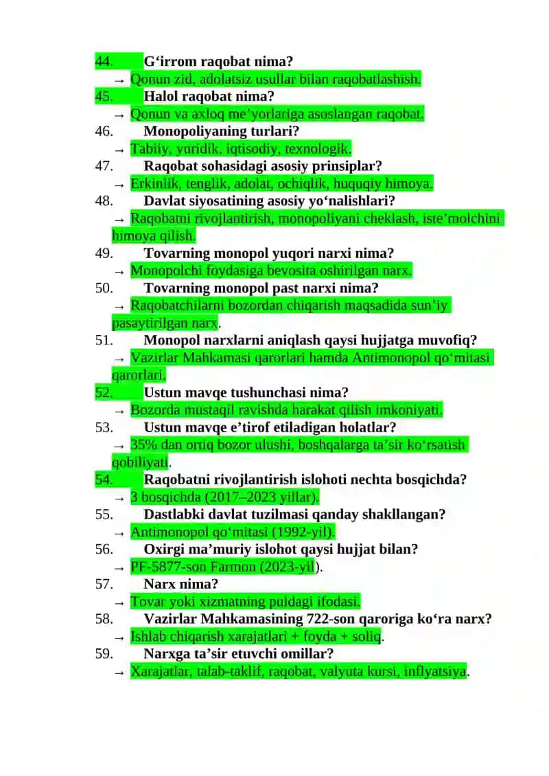 iqtisodiyot 3-kurs yakuniy nazorat javoblari 4