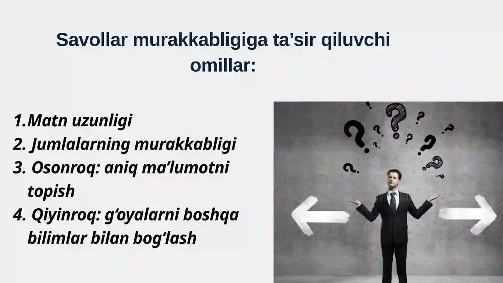 O‘qib tushunish jarayonlarini baholash 4