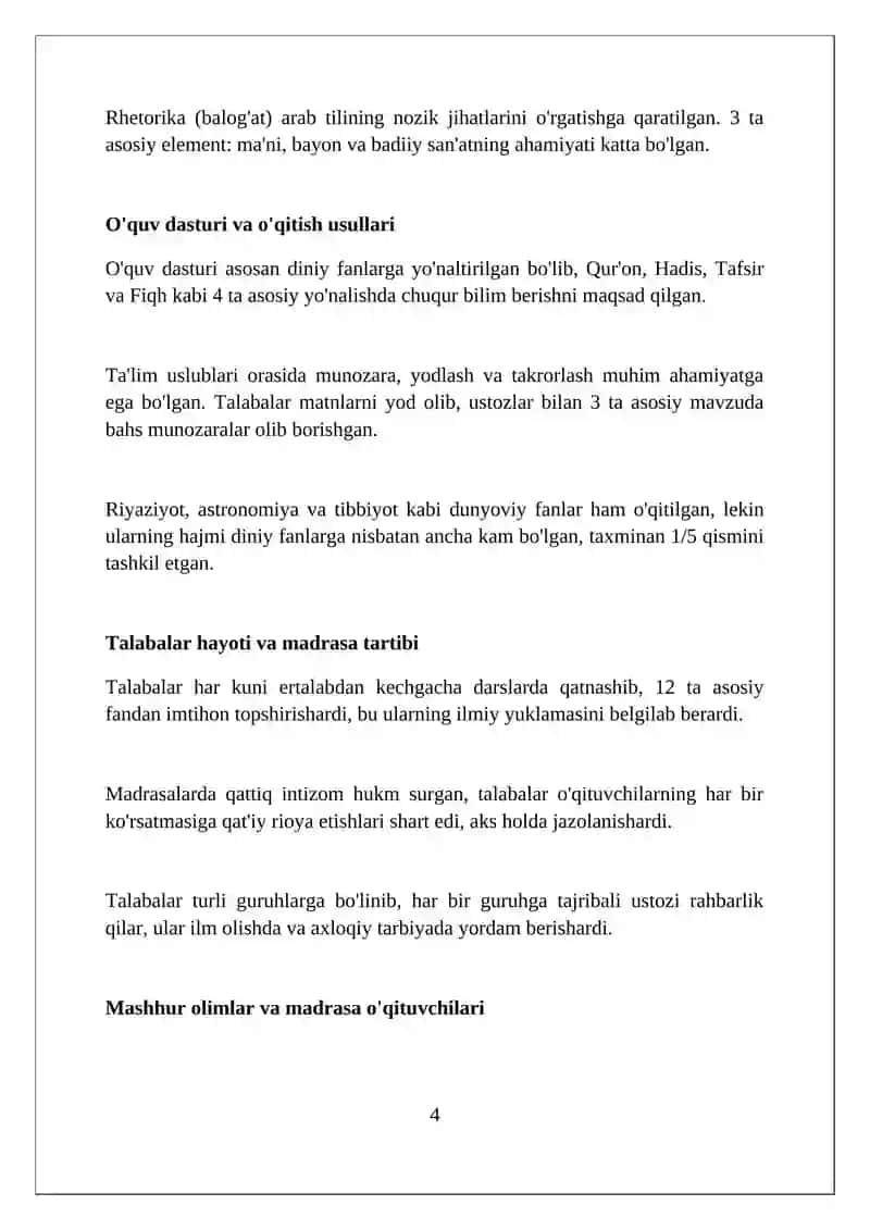 Temuriylar davrida madrasa ta'limi 4