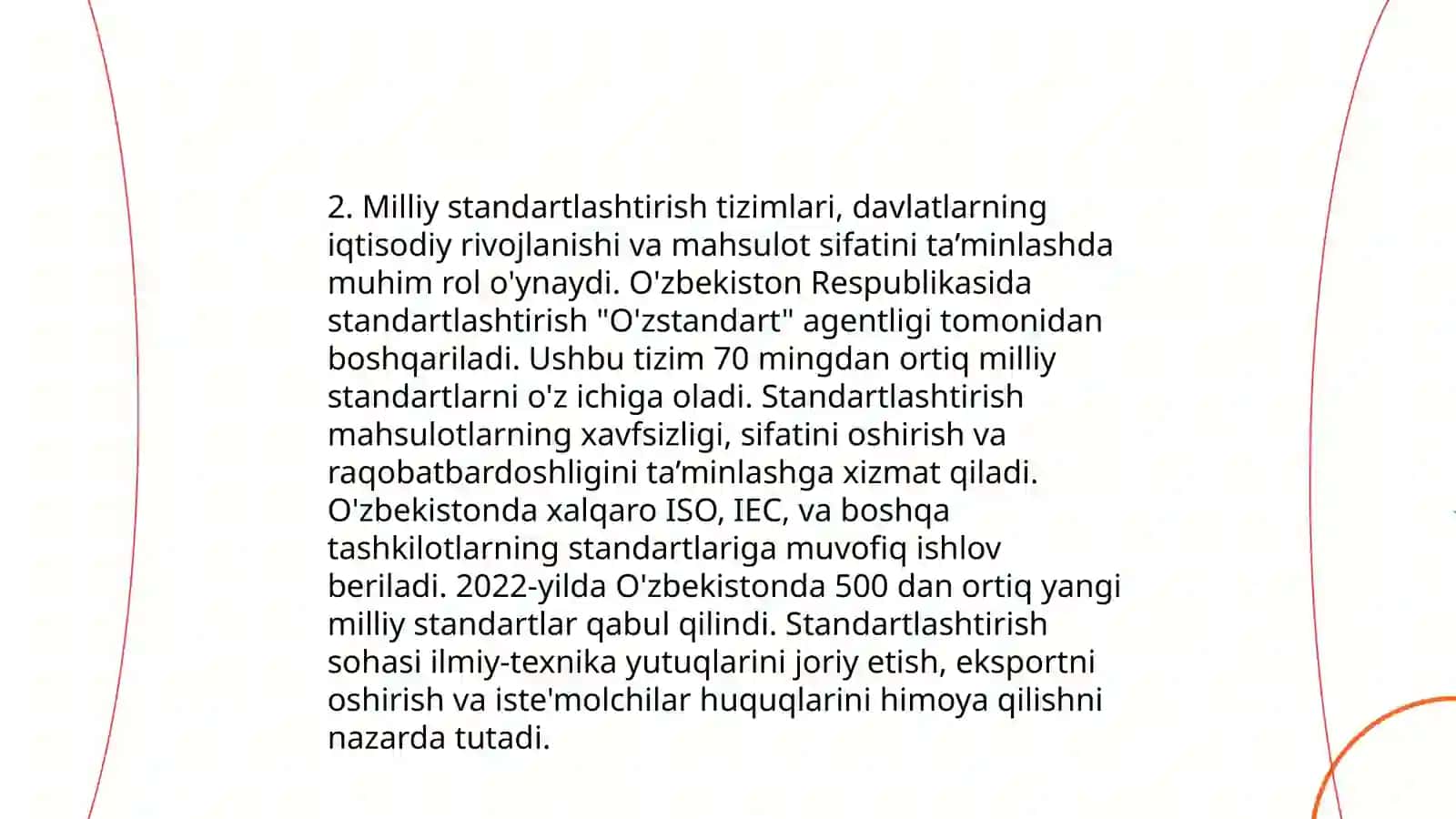 Standart turlari va standartlarni ishlab chiqish 4