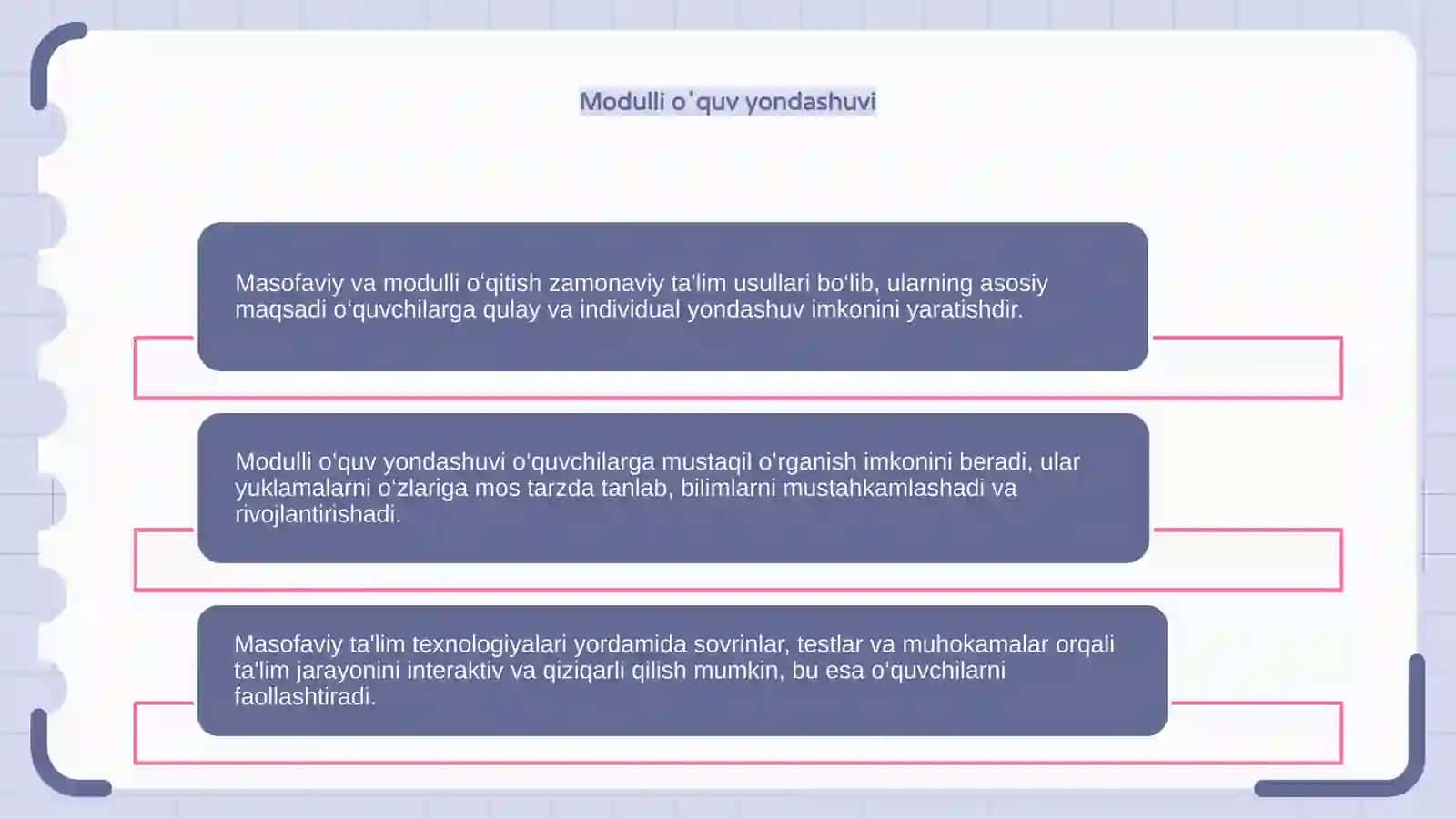 Masofaviy va modulli oʻqitish 4