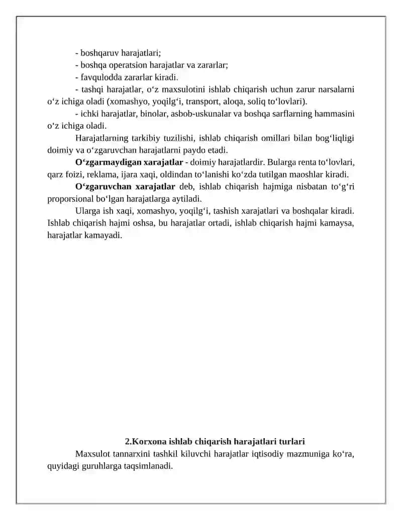 Ishlab chiqarish harajatlari 4
