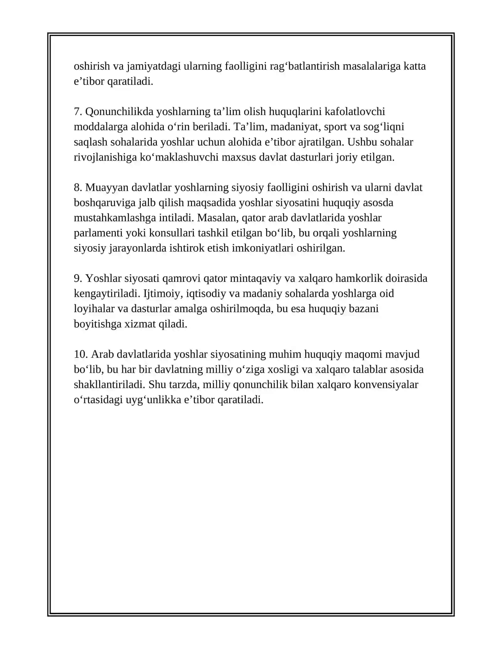 ARAB DAVLATLARIDA YOSHLAR SIYOSATI 4