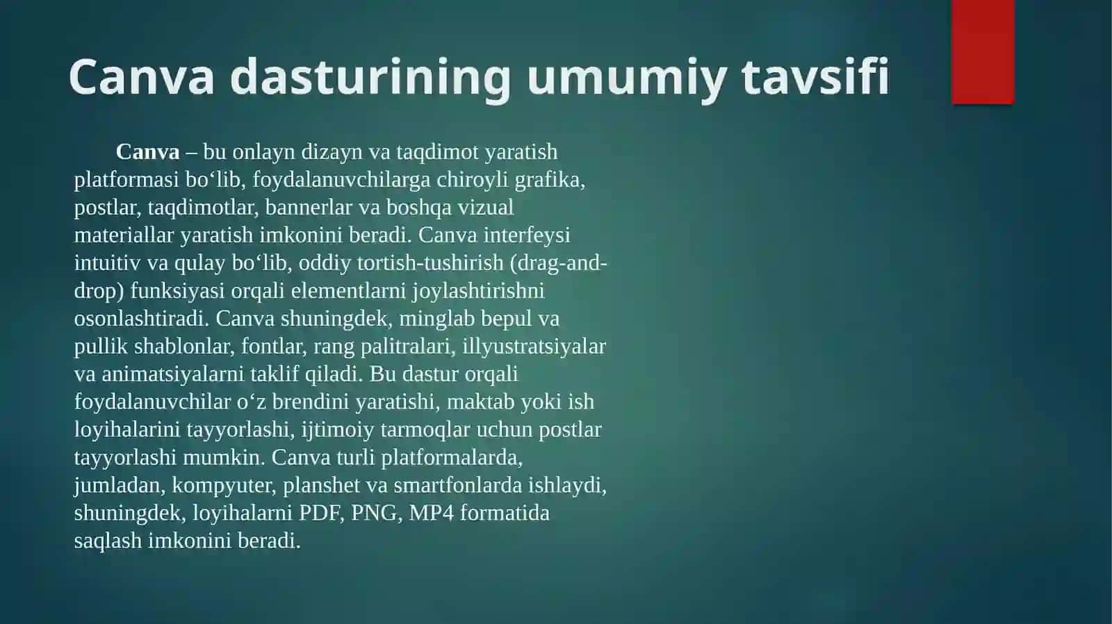 Taqdimot Yaratish Dasturida Ishlash 4