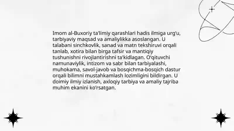 Imom al-Buxoriy ning pedagogik gʻoyalari 4