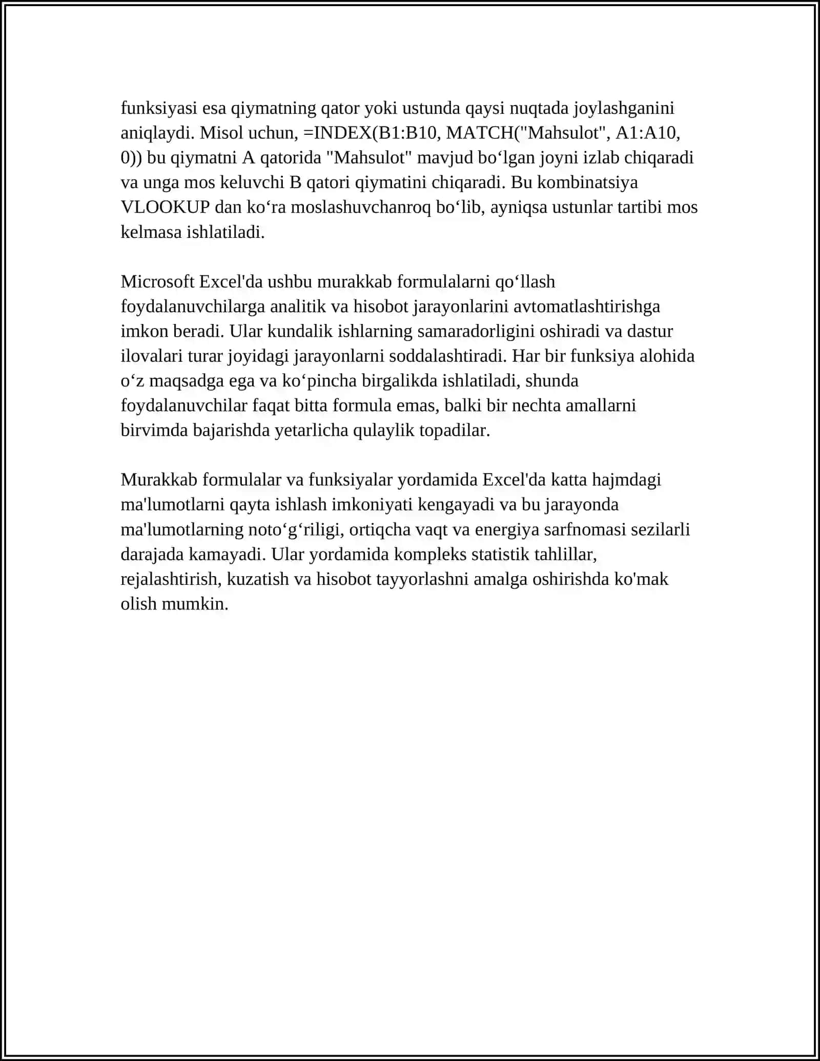MICROSOFT EXCEL JADVAL MUHARRIRINING KENG IMKONIYATLARIDAN FOYDALANISH 4