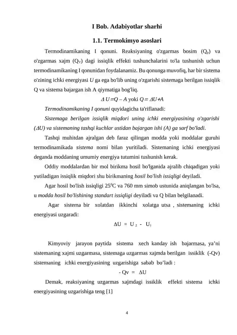 Jarayonning issiqlik effektini haroratga ta’sirini o’rganish 4