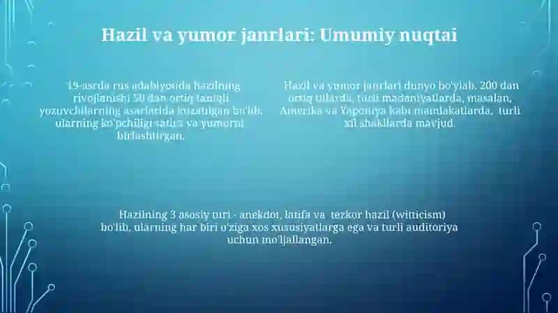 Hazil va kinoya janrlari 4