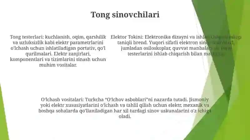 Elektor Tokini O'Lchash Vositalari 4