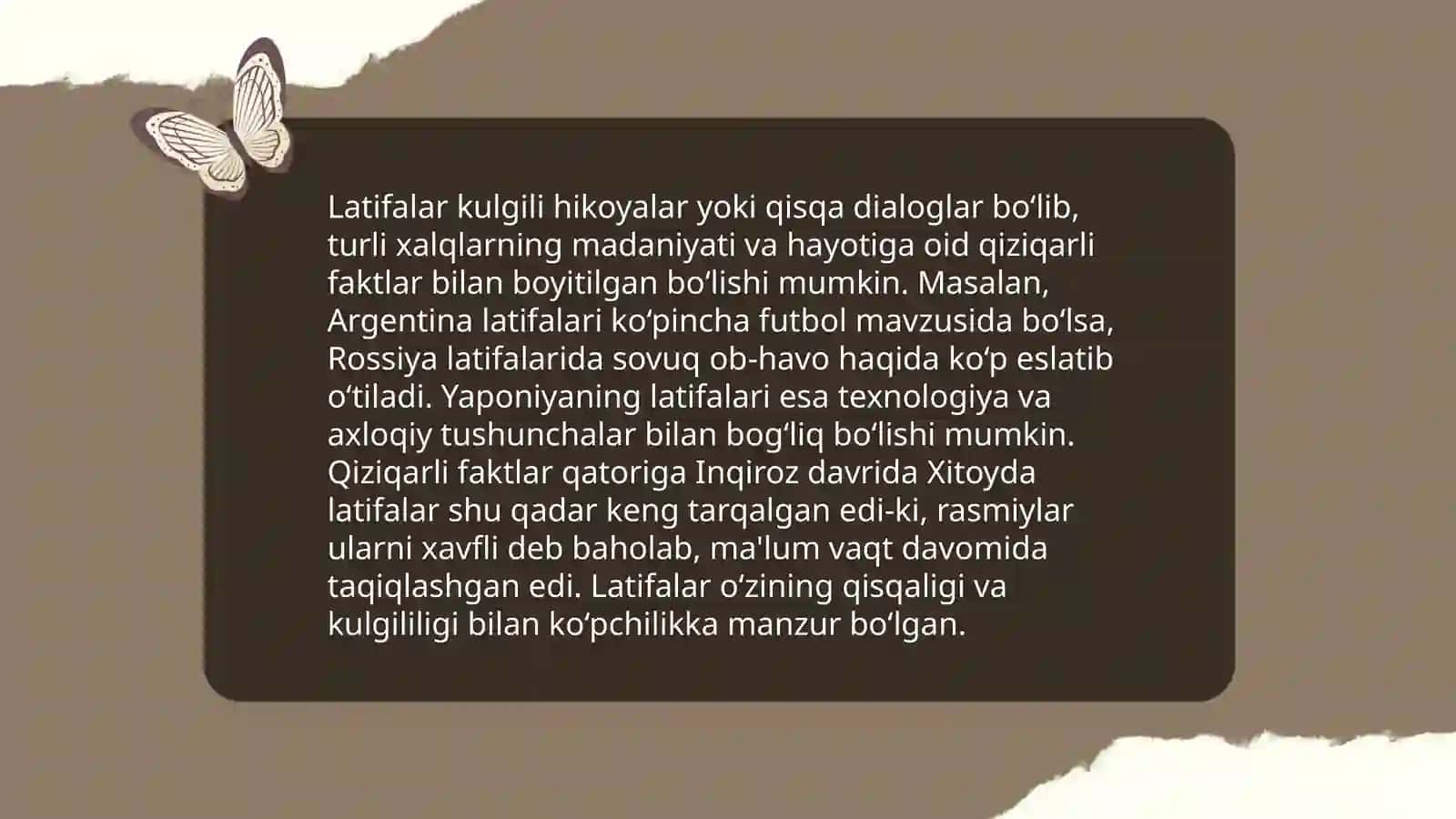 Latifa, lof, aksiya janrlari boʻyicha taqdimot 4