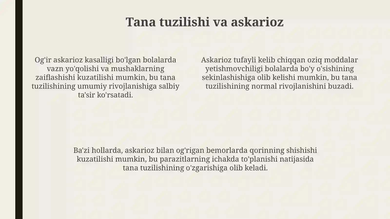 Askariozning klinik ko'rinishlari 4