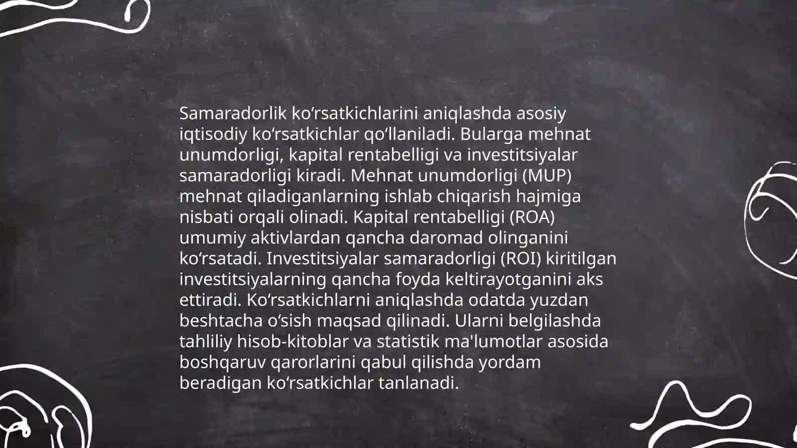 KORXONA SAMARADORLIGINI BAHOLASHDA STATISTIK USULLARI 4