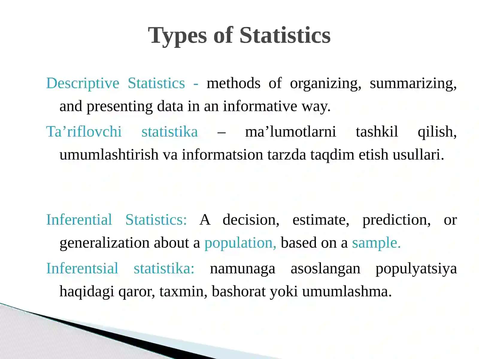 Statistical Methods 4