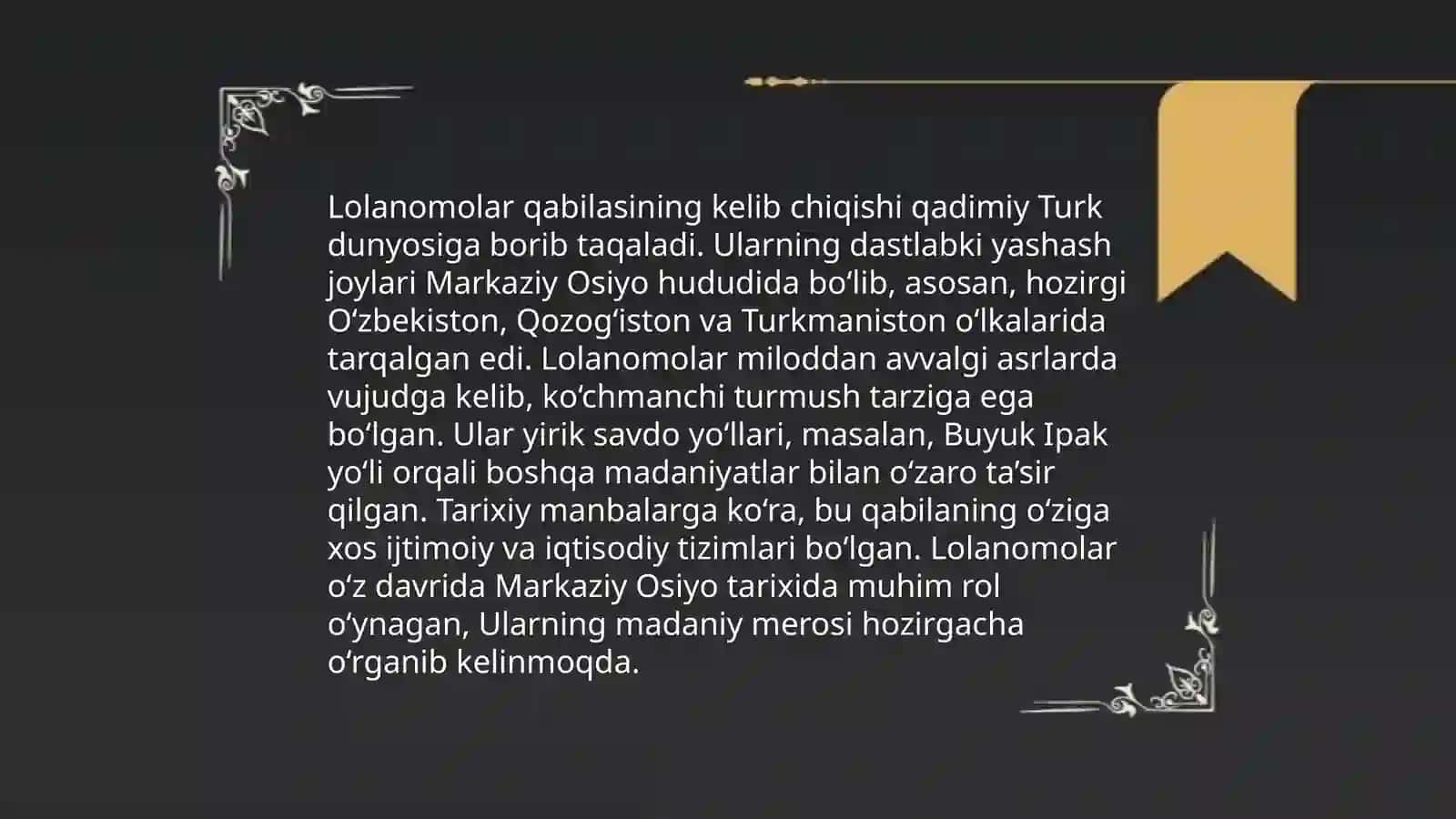 Lolanomolar qabilasi 4