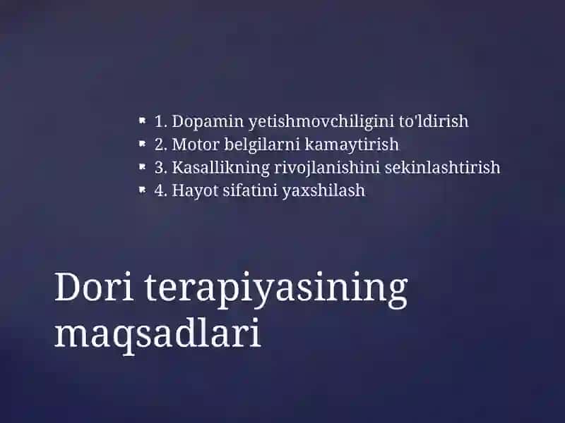 ParkinsonKasalliginiDavolashdaIshlatiladiganDoriVositalari 4