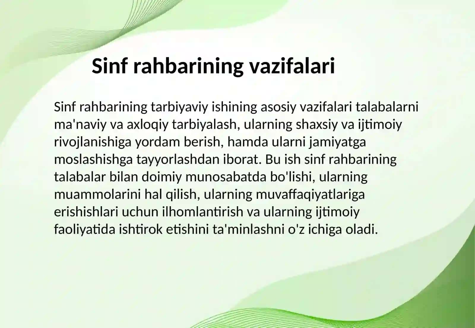 Sinf rahbarining tarbiyaviy ishi 4