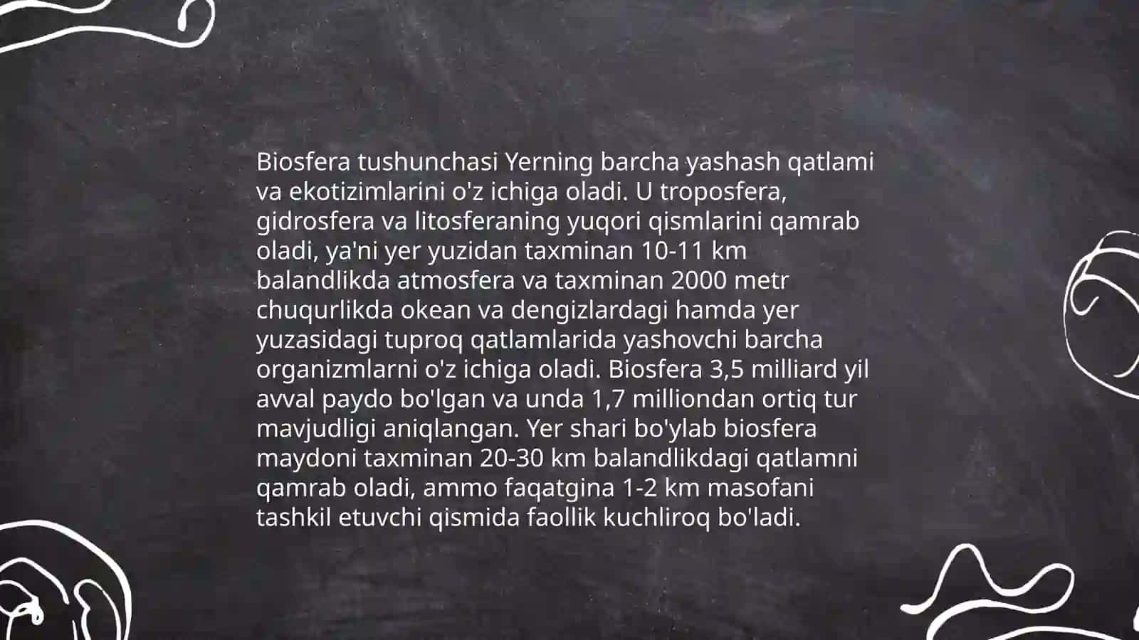 Biosfera darajasining o'ziga xos jihatlari 4