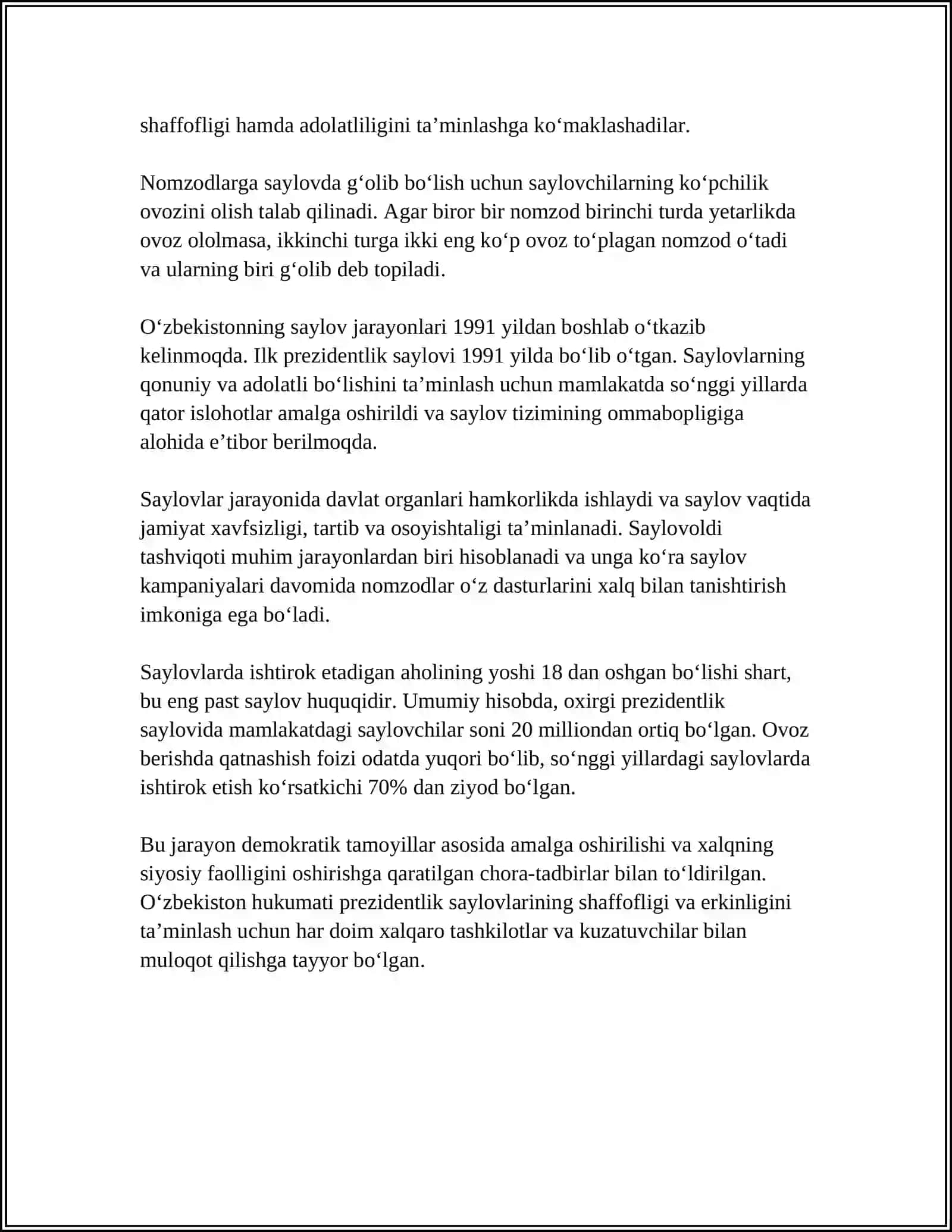 O'ZBEKISTONDAGI SIYOSIY YANGILIKLAR 4