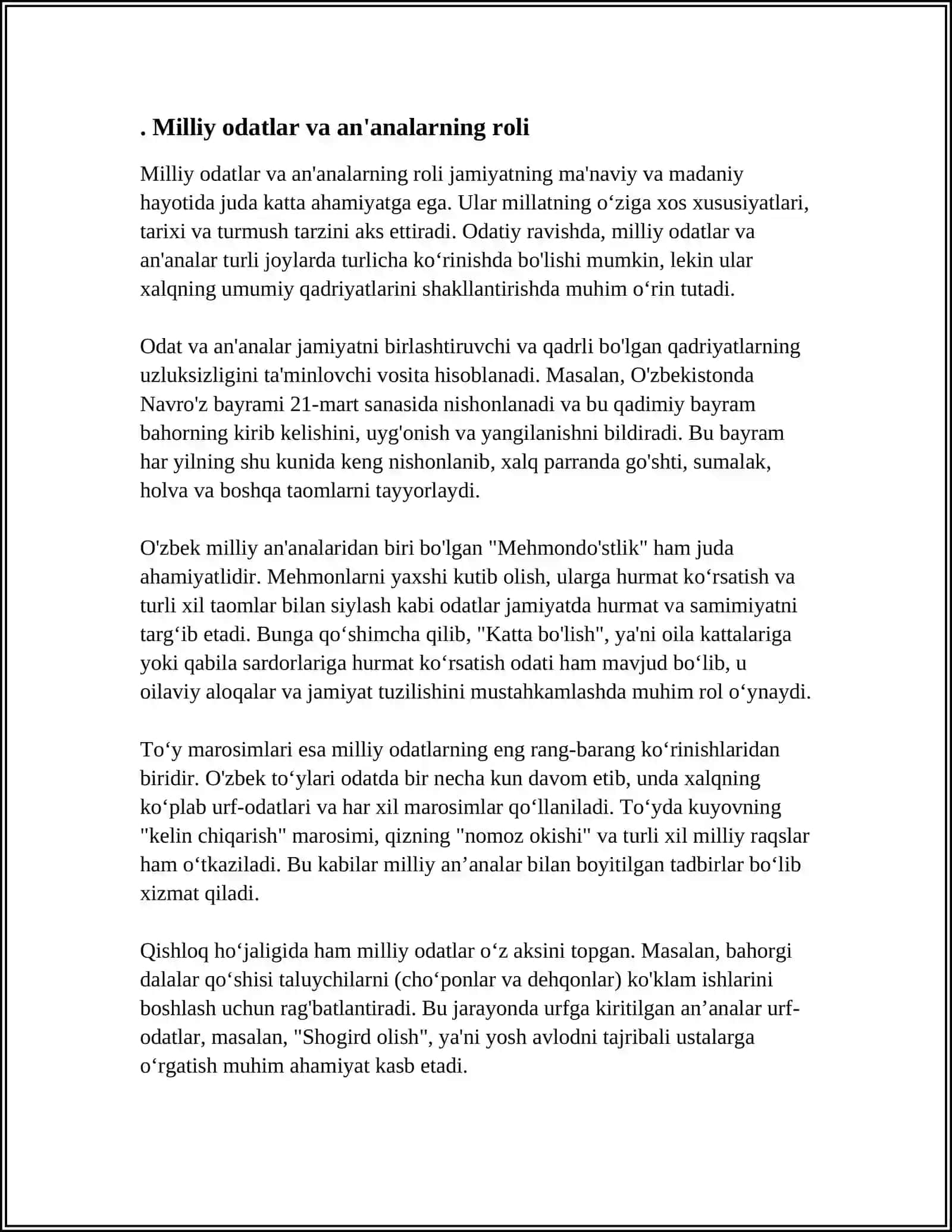 MAHALLIY ODATLARGA RIOYA QILING (XITOY TILIDA) 4