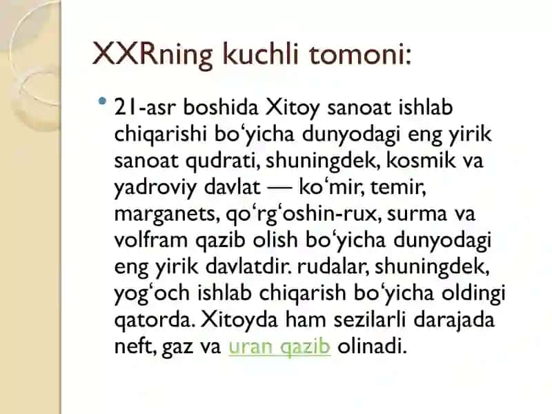 Xitoy S.W.O.T tahlili 4