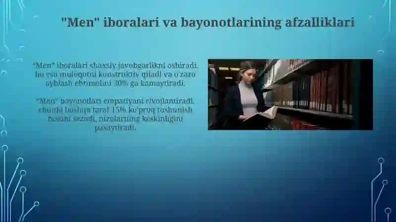 Konfliktlarni bartaraf etishda men tasdiqlari 4