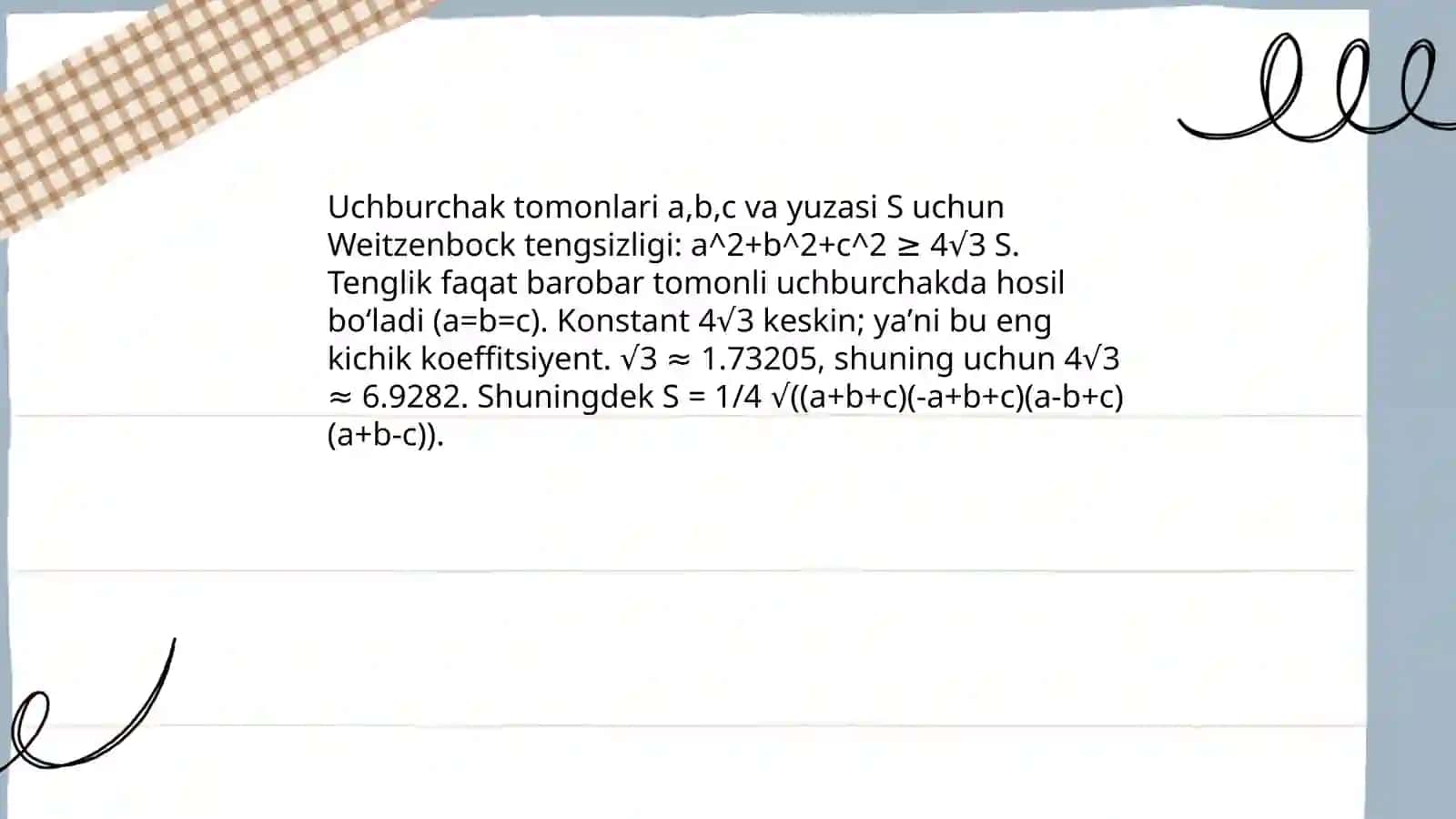 Geometrik tengsizliklar 4