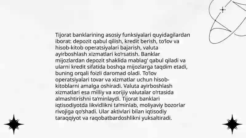 Tijorat banklari va ularning funksiyalari 4