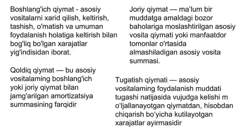 Baholash va kalkulyatsiya 4