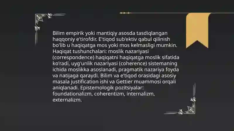 Bilish falsafasi 4