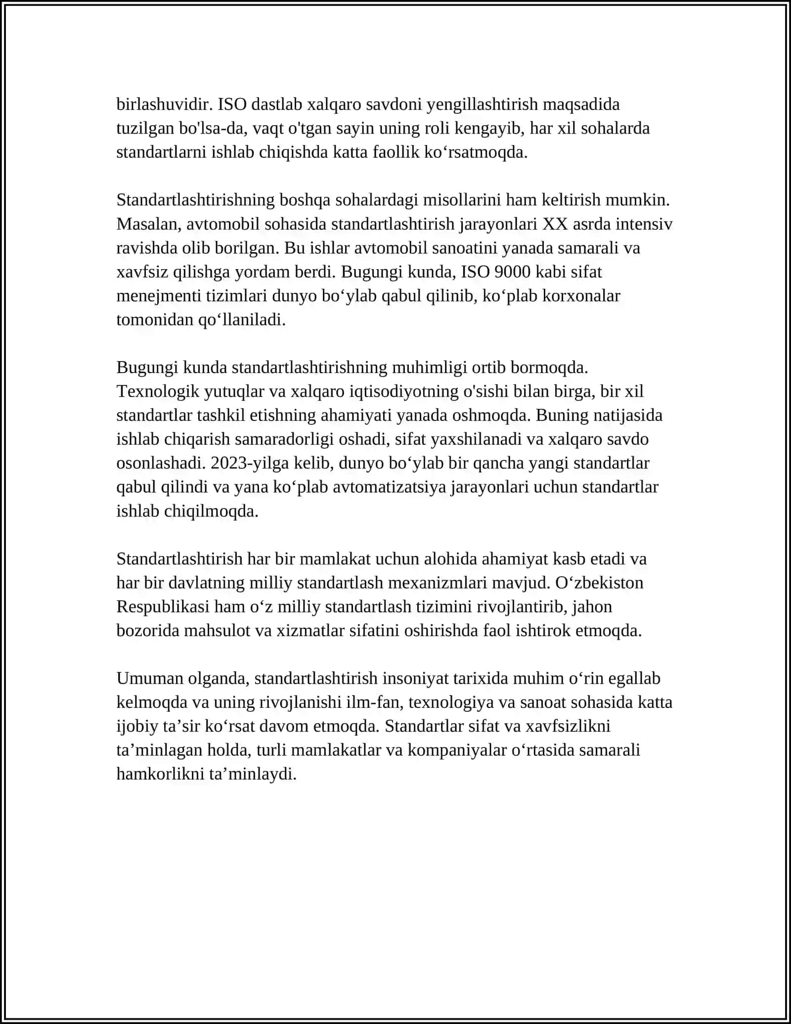 STANDARTLASHTIRISH USULLARINI ÕRGANISH 4
