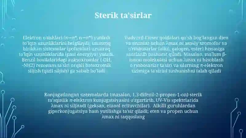 Organik birikmalarining elektron yutilish spektrlari 4