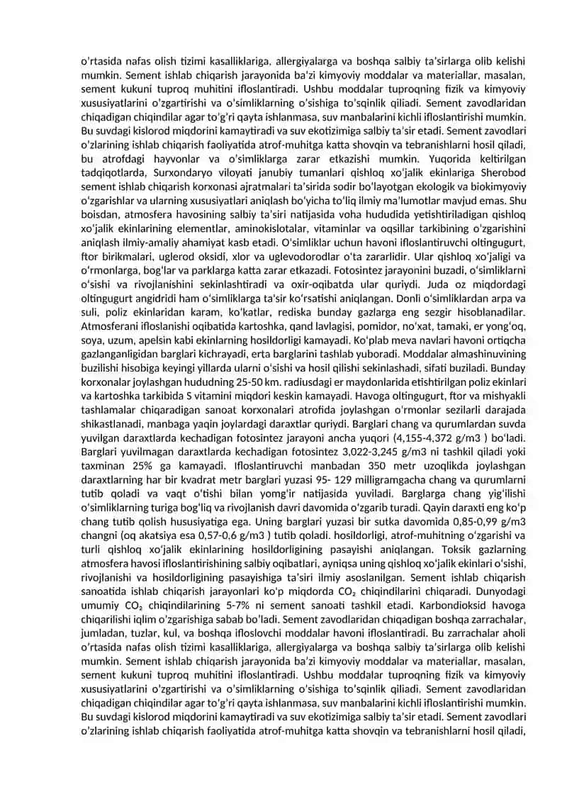 Sanoat chiqindilarining ekologik ta'sirini baholash 4