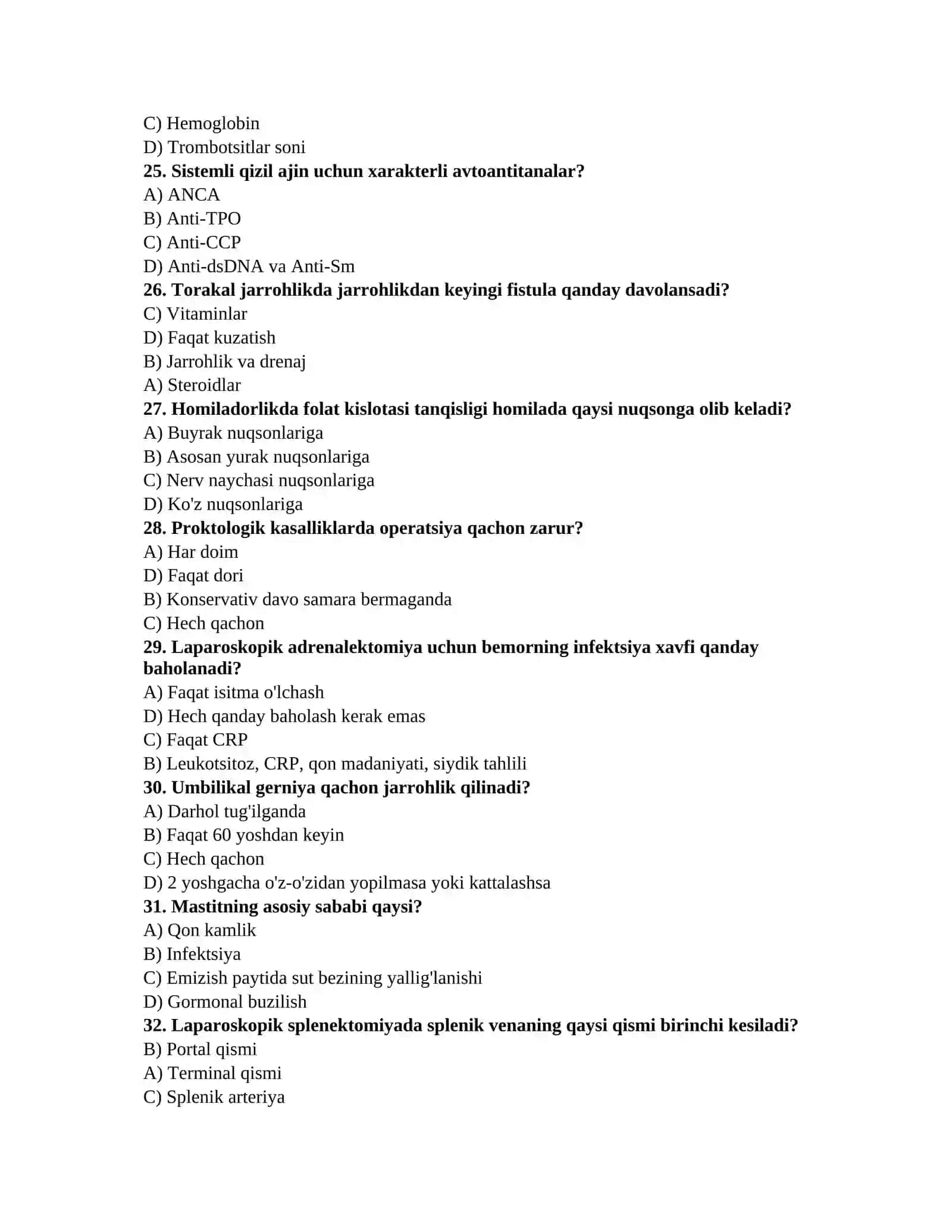 Ginekologiya testlari 4