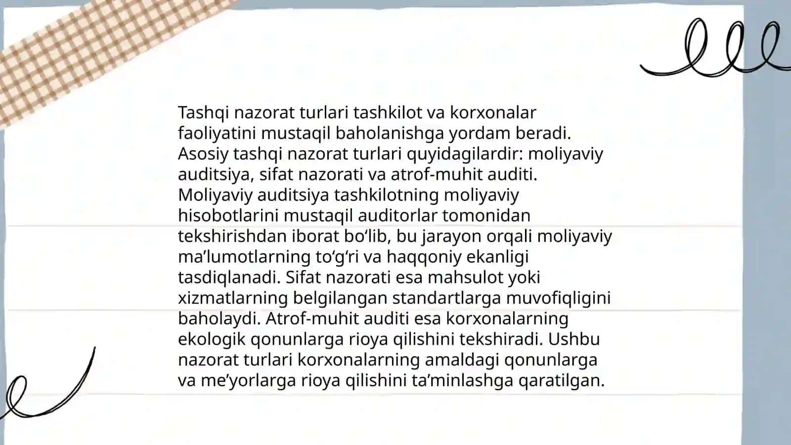 Ichki nazorat turlari 4