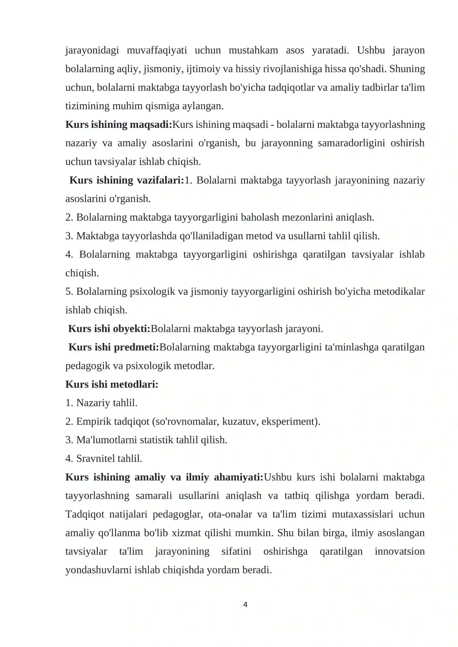 "Maktabgacha va boshlang‘ich ta’limda ingliz tili” bakalavriat yo‘nalishi 4