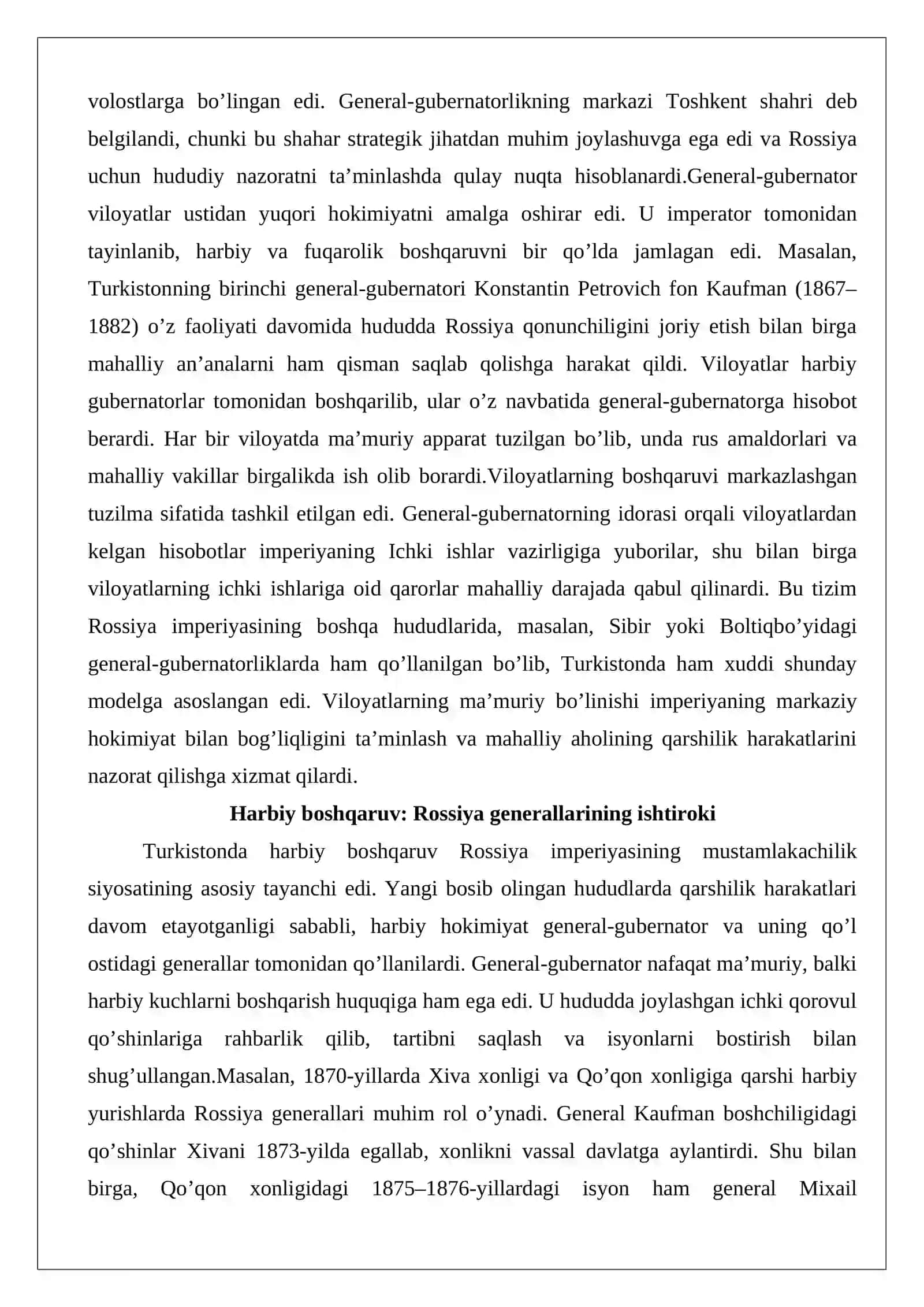 Turkiston general-gubernatorlikda ma’muriy boshqaruv 4