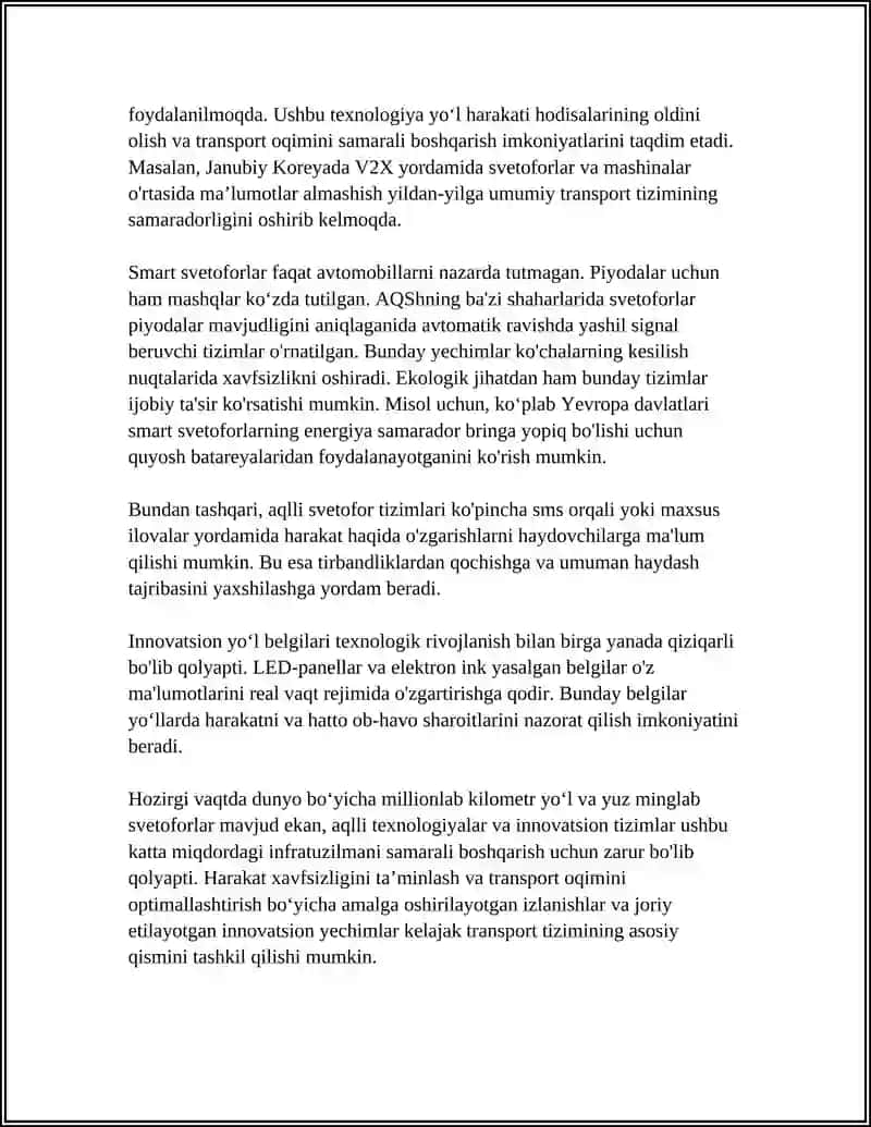 INAVATSION YOʻL JIXOZLARI VA AQILLI INFRATUZILMA 4