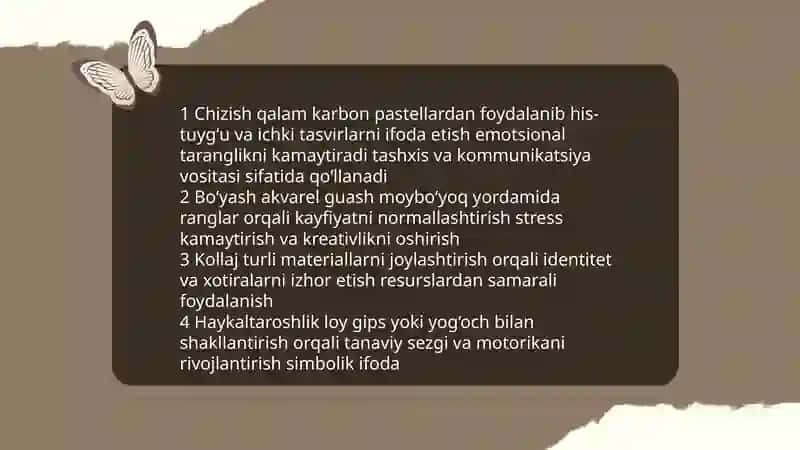 Tasviriy terapiya metodlaridan foydalanish 4