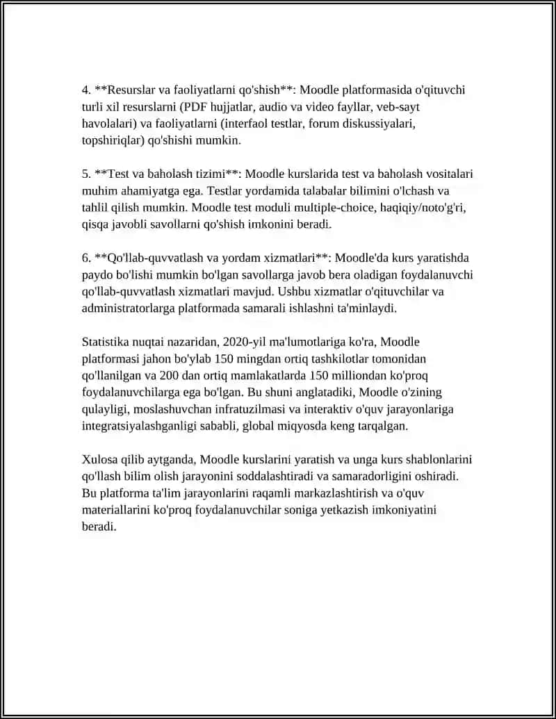 LMS MOODLEDA KURS YARATISH VA UNI SOZLASH 4