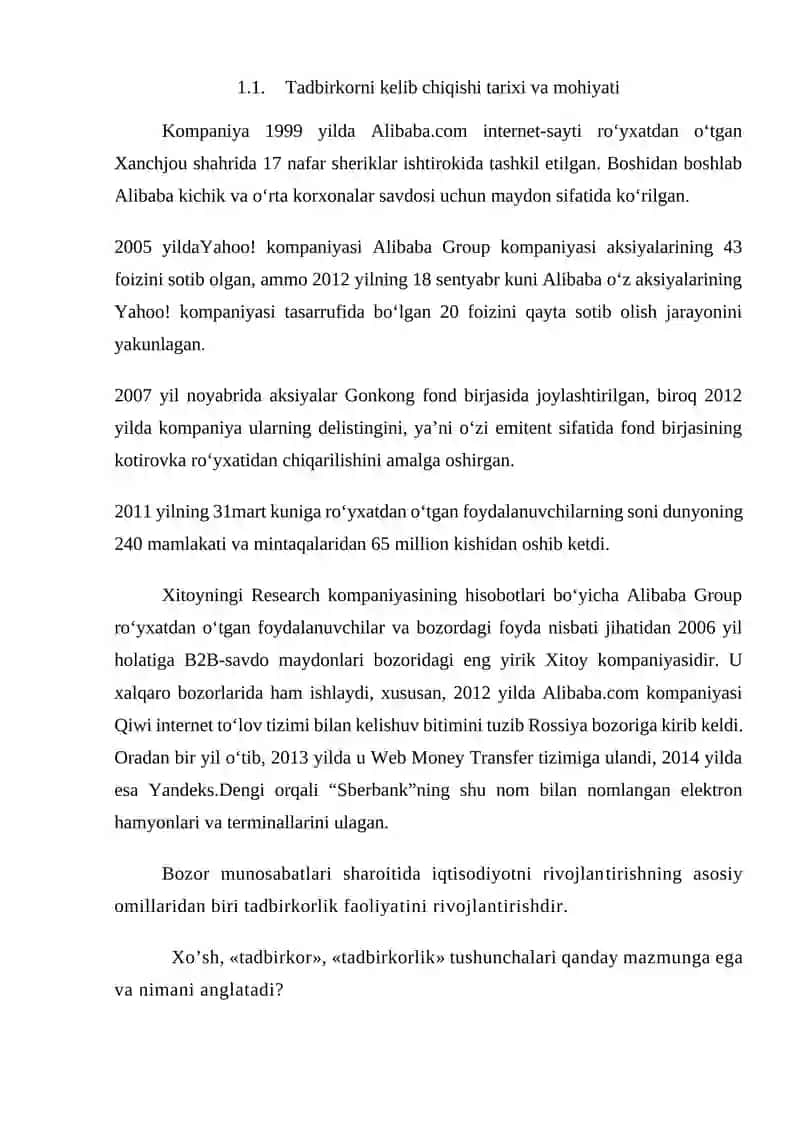 Alibaba Group kompaniyasining tadbirkorlik faoliyati tahlili 4