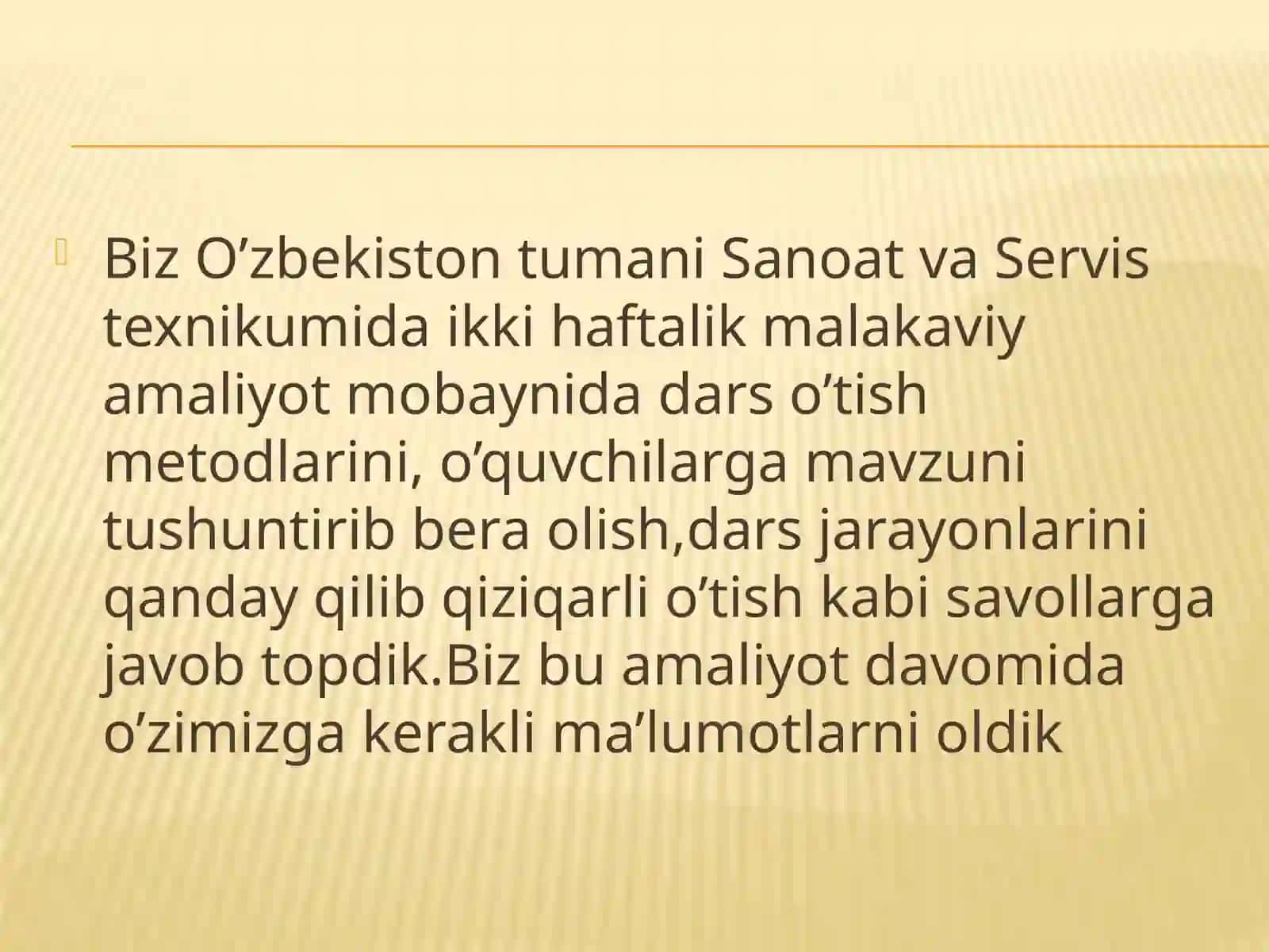 Malakaviy amaliyot fanidan taqdimoti 4