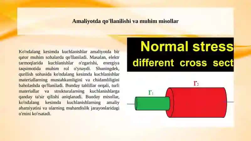 Ko'ndalang kesimda kuchlanishlar 4